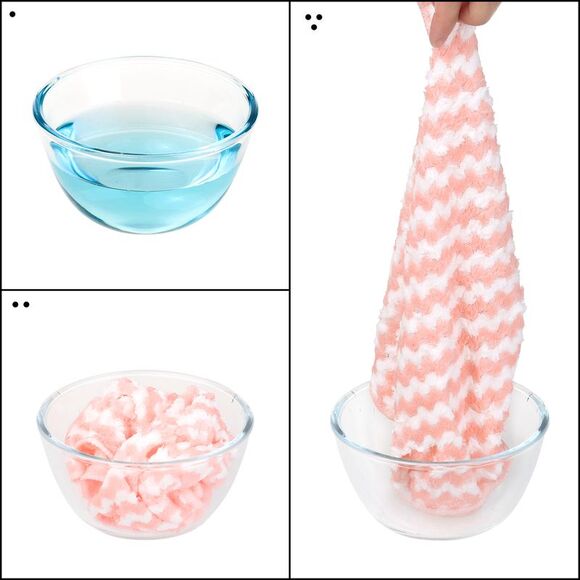 12 Pack Absorbent Reusable and Washable Clean Cloth 12" x 12" Pink - Picture 4 of 6